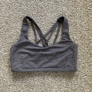 Lululemon Grey Sport Strappy Back Sports Bra 8